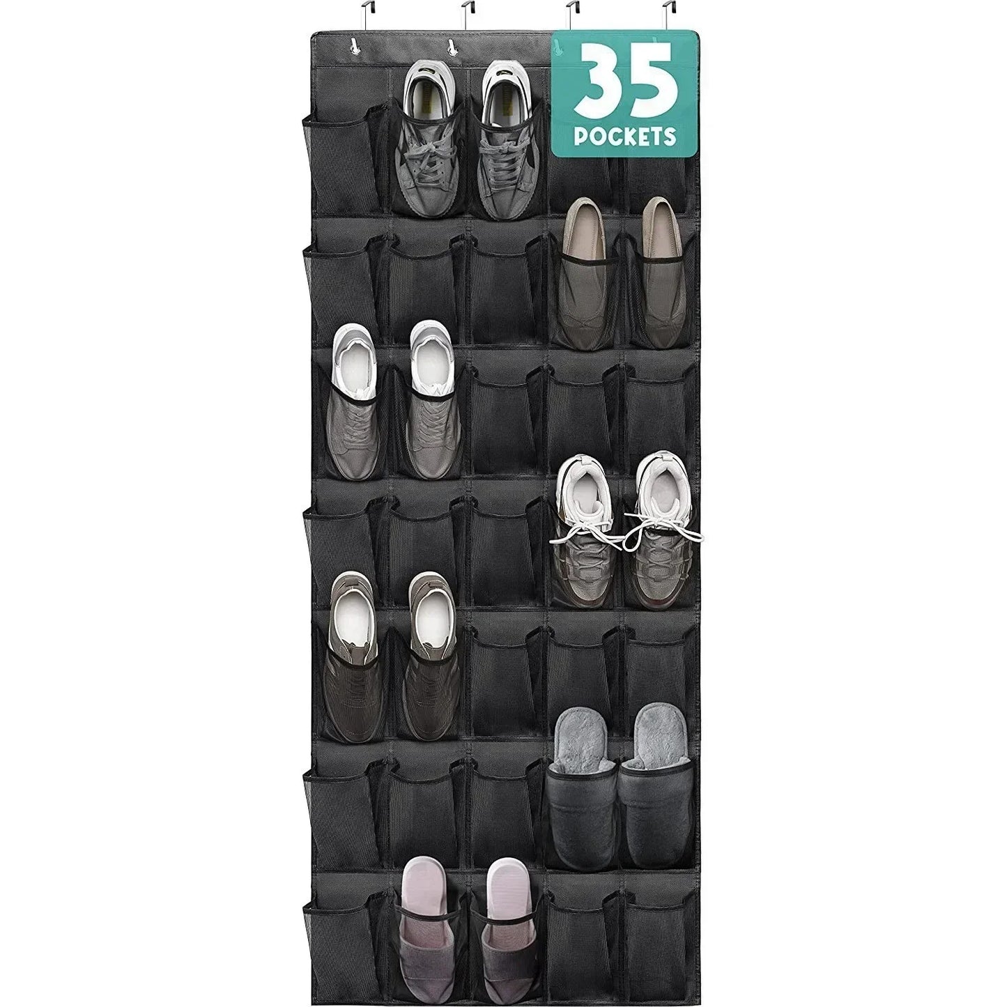 Over The Door Shoe Rack With 24 Large Mesh Pockets Hanging Shoe Organizer For Closet Hanging Shoe Rack Holder Hanger