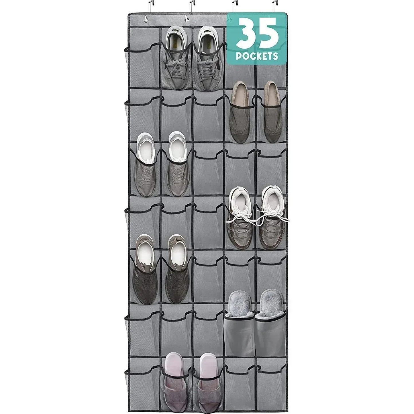 Over The Door Shoe Rack With 24 Large Mesh Pockets Hanging Shoe Organizer For Closet Hanging Shoe Rack Holder Hanger