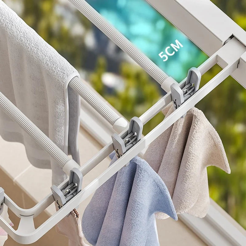 Folding Drying Rack Wall Mounted Drying Clip Windproof Sock Clip Clothing Rack Hanger Household Sock Drying Clip Space Saving