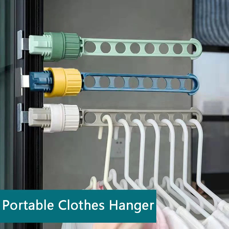 New 8 Holes Travel Multifunctional Clothes Hanger Hanging Drying Rack Portable Foldable Indoor Balcony Window Frame Organizer