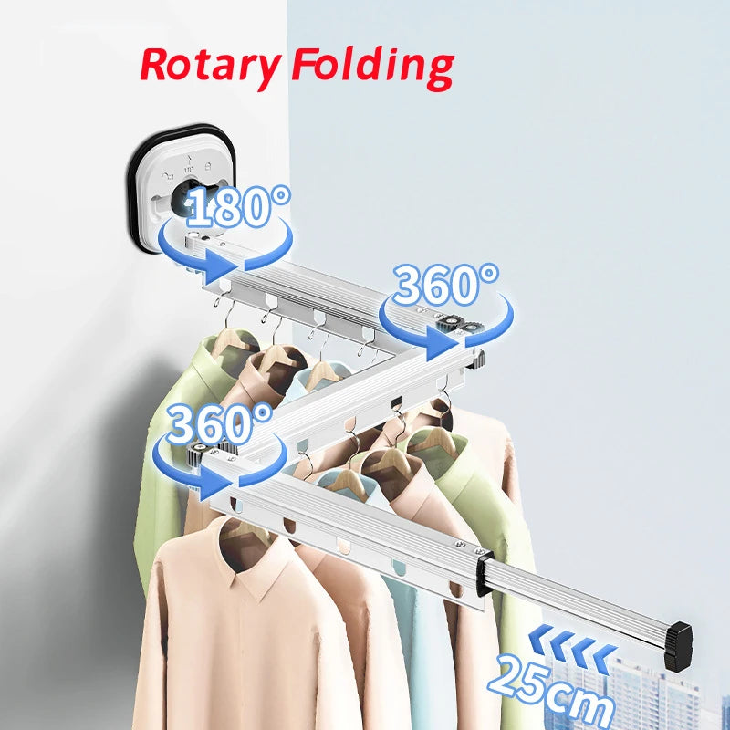 Clothes Horse Aluminum Wall Mount Clothes Drying Rack Outdoor Folding Clothesline Home Laundry Hangers for Clothes